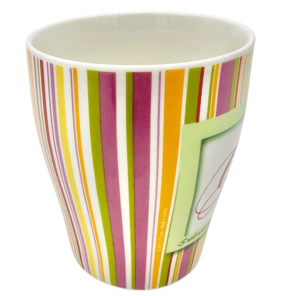 Gods Promises To A Womans Heart Mug Bone China Striped Multicolor Hebrews 13:5 - Picture 2 of 5